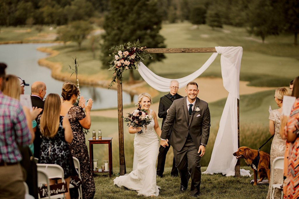 Yard Wedding Bride and Groom