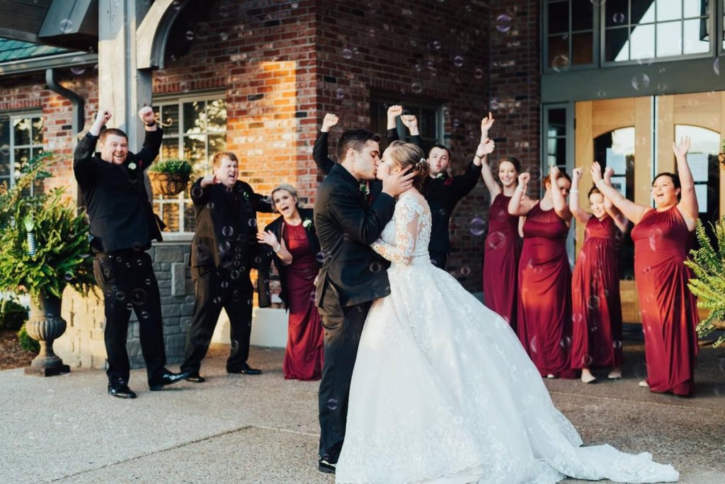 Wedding event  kiss